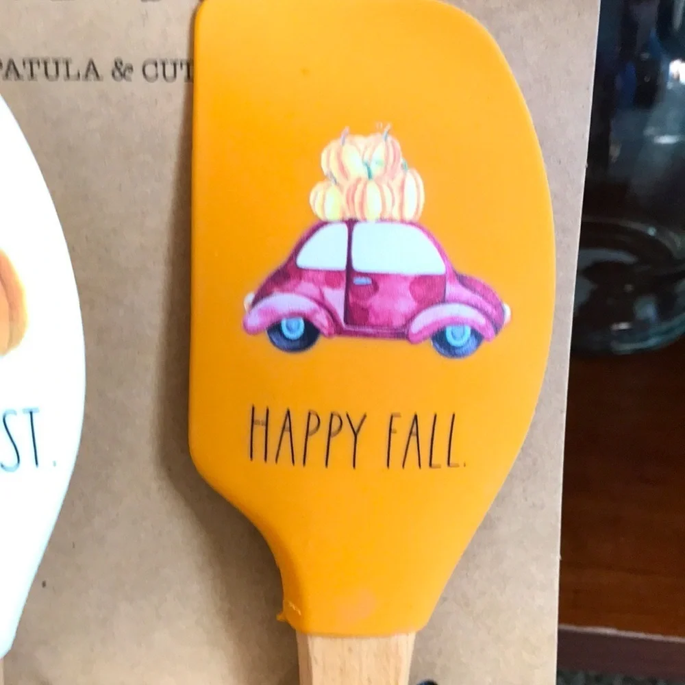 Rae Dunn HAPPY HARVEST HAPPY FALL SPATULA CUTTER SET